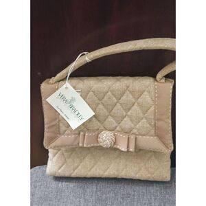 Vera Bradley Top Handle Bag Purse. Tan Linen. NEW. Spectator Collection